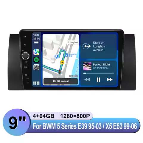 Joying 9 Inch Replacement Car Radio Stereo Multimedia Player For BMW 5 Series E39/BMW X5 E53 With Ca
