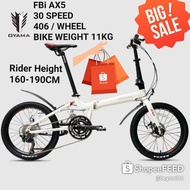 PENANG KK BICYCLE SHOP - Oyama Bicycle (Taiwan) - FBI AX5 2022- Folding Bike 20 Inch (Wheel 406)