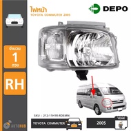 ไฟหน้า TOYOTA COMMUTER ปี 2005-2009 ยี่ห้อ DEPO (212-11H1L-RDEMN 212-11H1R-RDEMN)
