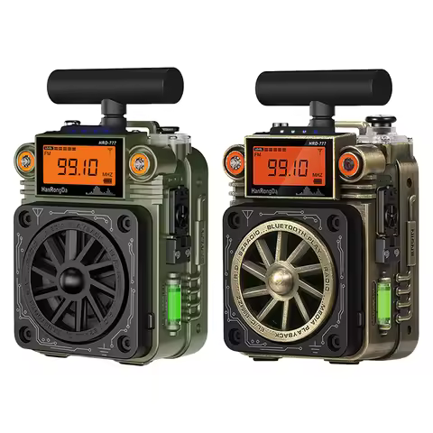 HRD-777 Emergency Radio FM MW SW VHF WB Full-Band Bluetooth Radio Fingertip Gyroscope Mini Radio Mul