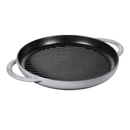 STAUB Round 30 cm Grey Cast Iron Grill Pan