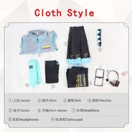 ชุดกระโปรงเสื้อผ้าคอสเพลย์อะนิเมะ Miku มิกุตัวละครชุดเดียวกับวิกผมอุปกรณ์สำหรับแกล้งเล่นวันฮาโลวีนเค