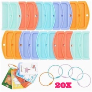 Curved Card Slot with Ring - Story Card Sleeve - Yoto Card Holder with Loop - Colorful Cards Snap Cl