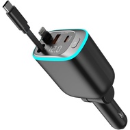 Retractable Car Charger 90W USB C Car Charger Adapter Fast Charging, Gift for Men, Car Accessories