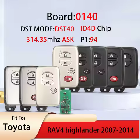 jingyuqin Board:0140 314.35mhz ASK 4D Chip P1:94 Smart Car Remote Key Fob DST MODE:DST40 For Toyota 
