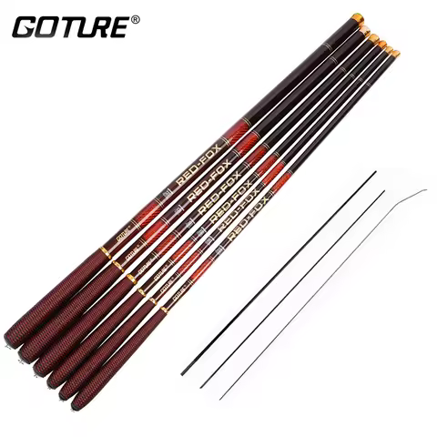 Goture RED FOX Carp Fishing Rod Ultralight Stream Pole Rod Carbon Fiber Power Hand Taiwan Fishing Ro