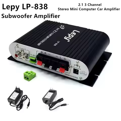 Lepy LP-838 HIFI Amplifier 2.1 Channel Subwoofer Amp Car Home Theatre Sound SystemAmplificadora DC 1