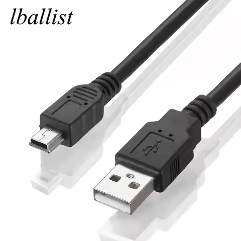 lballist Mini 5Pin USB Cable USB 2.0 Type A Male to Mini 5P Male Foil Braided Shielded 30cm 50cm 1m 