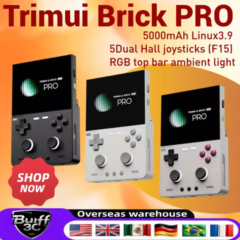 TRIMUI BRICK PRO Handheld Game Console 3.95'' IPS Screen RGB Top Light Dual Hall Joysticks A133P Lin