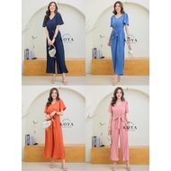 K331-3 Long Jumpsuit With Front Zipper Plae Fabric Pleated Very Large Pull-Up Fabric.