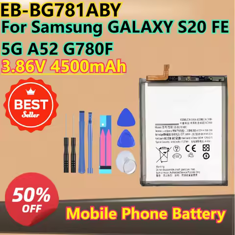 For Samsung GALAXY S20 FE 5G A52 G780F 3.86V 4500mAh Mobile Phone Battery EB-BG781ABY with Tools