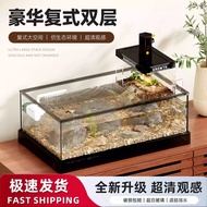 Akuarium kaca ultra-jernih untuk ruang tamu, akuarium ikan emas kecil dan ikan betta, akuarium penyu