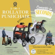 Glide 2-in-1 Rollator & Pushchair – Foldable Rollator with Seat & Pushchair for Everyday Mobility El