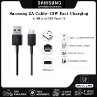 สายชาร์จ Samsung 2A สายชาร์จเร็ว15W Type C 1M Fast Charging Cable ของแท้ สำหรับ S24 S23 S22 S21 S10 