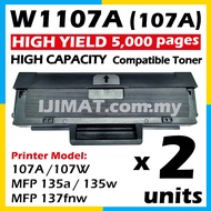 2x Laser Toner Compatible to HP W1107A HP107A Cartridge for HP Laserjet 107A 107W MFP 135a 135w MFP 