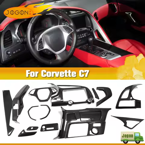 Carbon Fiber Interior For Chevrolet Corvette C7 ZR1 Z06 2014-2019 Car Console Gear Water Cup Holder 