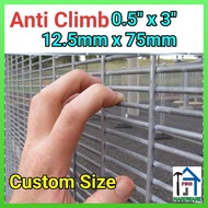 Anti Climb 0.5" x 3" 12.5mm x 75mm (Custom Size):Fencing Hole, Thickness (3.6mm)