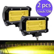 2PCS Waterproof 5inch 72W LED Work Light for Driving Fog Lamp Offroad Truck SUV ไฟตัดหมอก