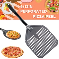 Perforated Pizza Peel 12 Inches Aluminum Pizza Paddle Nonstick Pizza Turning Peel with Anti-Scald Ha