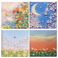 RUOPOTY 50x50cm/40x40cm/30x30cm Frame Coloring By Number Yellow Flower HandPainted Garden Painting H