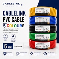 6MM CABLELINK Insulated PVC/Pure Copper Cable SIRIM Approved