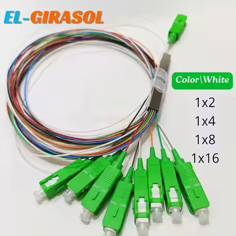 High Quality 10 PCS/Lot 1X2 1X4 1X8 1X16 PLC SC/APC SM Single Mode 0.9mm G657A1 1m FTTH Fiber Optic 