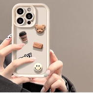 Coffee bear high edge shockproof iphone case 6 6s 6plus 7 8 plus x xs 11 12 13 14 15promax plus prom