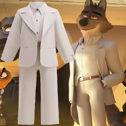 Kid The Bad Guys 2 Mr Wolf Cosplay Costume Mr Wolf White Suit Set Costume For Boy Halloween Costumes