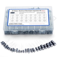 500pcs 24-Value Electrolytic Capacitor Assortment Kit (0.1uF-1000uF) | 10V 16V 25V 50V Aluminum Capa