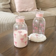 Mocorie - Ivangelace Coquette Plastic Tumbler Coquette Ribbon Plastic Tumblr/ Pink Ribbon Coquette P