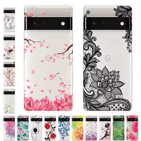For Google Pixel 6 Case TPU Silicone Soft Cartoon Clear Case for Google Pixel 6 Pro Phone Cover Pixe