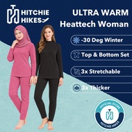 Hitchie Ultra Warm Heattech Full Set Woman Winter Sweater Korean Style Inner Baju Sejuk Fleece Therm