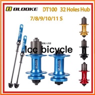 BLOOKE DT100 7/8/9/10/11 Speed Bearing Bicycle Hub 32/36 Hole Disc Brake Front Rear MTB Bike Bushing Quick Release Sleeve Cube