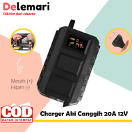 Charger Aki Motor Kering Dan Basah 12V / 20 A Casan Aki Carger Aki Casan Accu Carger Accu LCD Indicator EU Plug COD Top Quality Intelligent Chip Sparepart Motor Sparepart Mobil Casan Aki Mobil Carger Aki Mobil Casan Aki Motor Carger Aki Motor