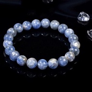 一圖一物│#488 9mm 油畫藍晶水晶手鍊 金祖母晶共生 淨化療癒