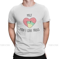 MILF I LOVE FROGS Tshirt Black for Men Oversized T Shirt Harajuku Men's Tops Short Sleeve XS-4XL-5XL-6XL