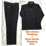 Set Celana Jeans Pria + Kaos Polo Panjang Import Second Bekas Bagus