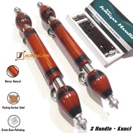Gagang Tarikan Pintu Klasik 43 cm Coklat Antik - 2 Handle Warna Kayu Lengkap dengan Baut Set