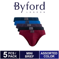 boxer lelaki (5 Pcs) Byford Men Brief 100% Cotton Men Underwear Assorted Colours - BUD5150M