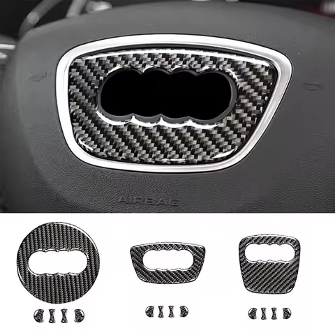Car Steering Wheel Ring Trim Carbon Fiber Sticker Cover Decoration Auto Accessories For Audi A4 B8 8