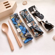 手作環保餐具套 環保餐具袋 餐具收納袋 櫸木餐具 客製 禮物 送禮