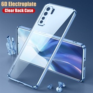 For Huawei Nova 7 SE CDY-NX9B Flexible Soft Silicone Edge Plating Jelly Case Crystal Clear Anti-yell