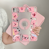 ZOYU | เคสอะคริลิกโปร่งใสสำหรับ iPad Air6 Pro 11 นิ้ว Air5 รุ่น 10 แยกได้ หมุนได้ 4 ท่า 3Y งอ 13 ป้อ