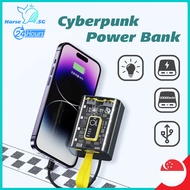 [SG Stock]20000 mAh Mini Power Bank Large-Capacity PowerBank Fast Charging Transparent Comes With Cables