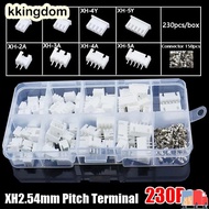 KKINGDOM 230Pcs Pin Connector, Male And Female 2p 3p 4p 5pin 2.54mm Pitch Terminal, Housing Kit 4 Va