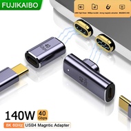 USB4.0 40Gbps Penyesuai Jenis C 140W Pengecas Cepat Magnet Penukar Thunderbolt3 8K@60Hz Penyambung U