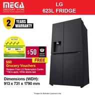 LG GS-L6104EV 623L SIDE-BY-SIDE FRIDGE | Ice & Water Dispenser | 4 Ticks | Free $50 Grocery Vouchers