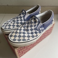 Vans Slip On Blue Checkerboard Size US 5.5/EU 37 SECOND