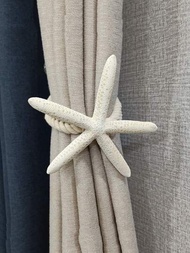 1入組海星形磁性窗簾綁帶,創意編織窗戶裝飾用品流蘇