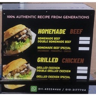 Showcase Rak Menu Burger Aluminium Free Sticker